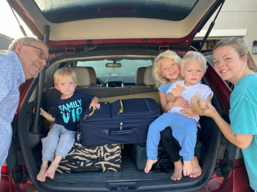 Can you tell that we are not a matched luggage family? If the day ever comes when I find a matched set at a thrift store, I'll get it!